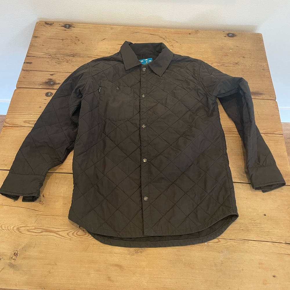 Men's Quilted Shirt Jacket - charcoal- size small